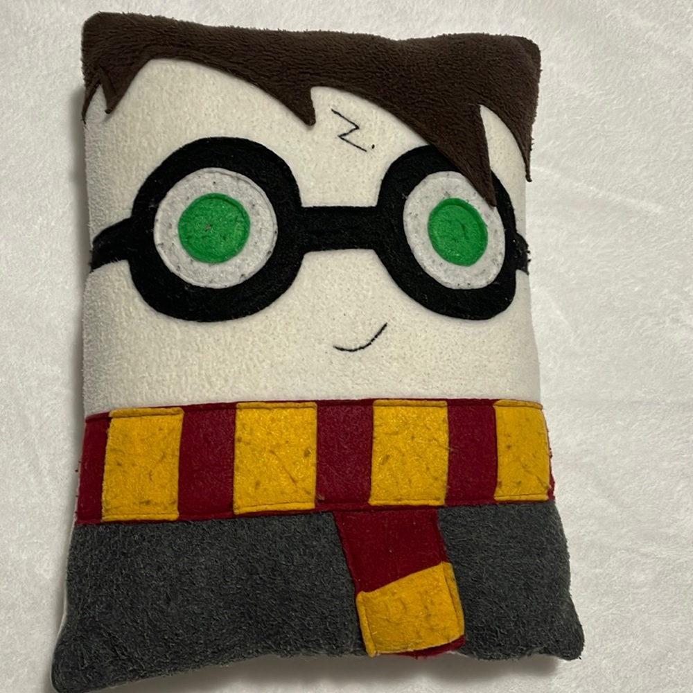 Adorable Harry Potter wizard themed accent pillow 14” x 7”